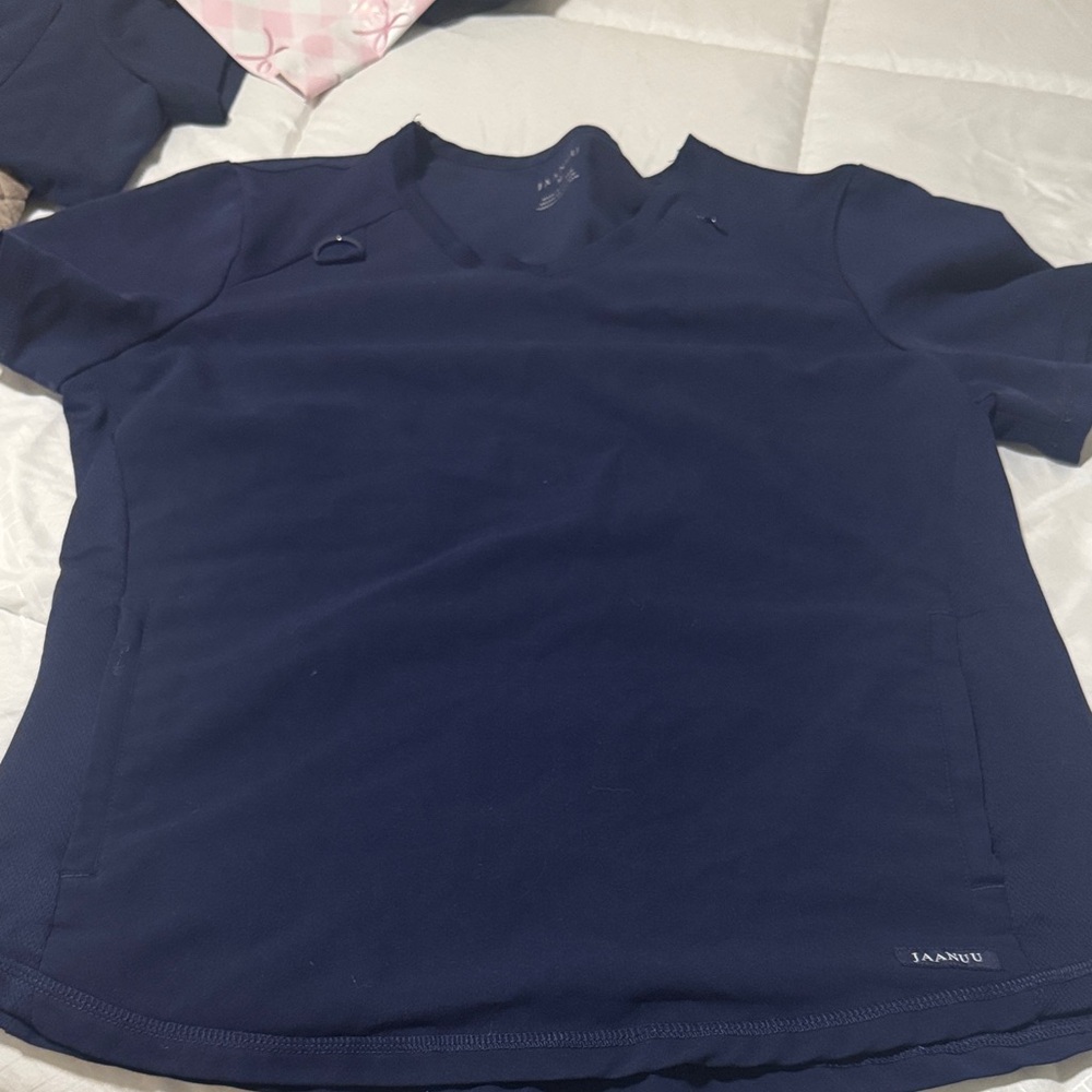 Jaanuu Deep Blue V-Neck Scrub Top
